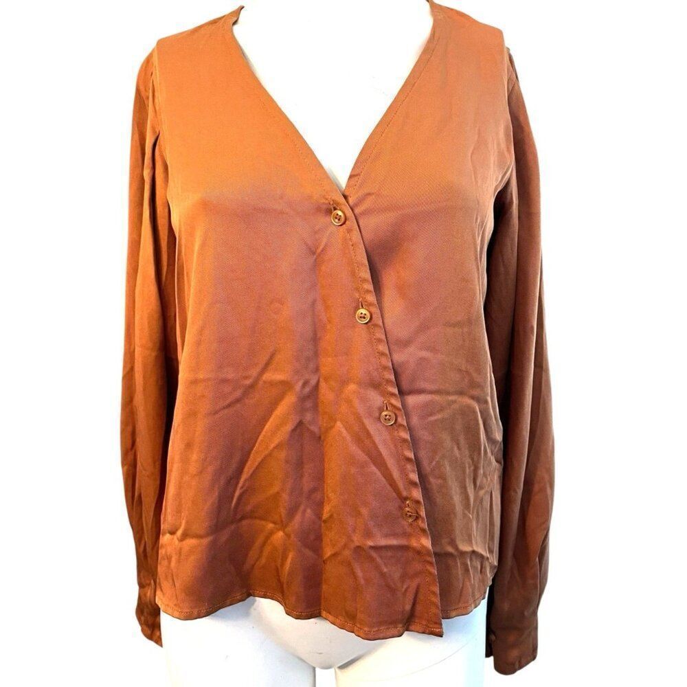 Thakoon Collective Ladies Size 2 Gold Button Detail Blouse Business Designer Top